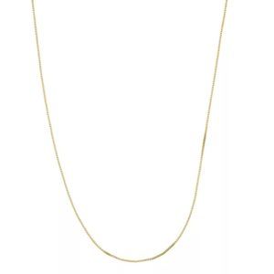 NWT 24k Gold Over Silver Venetian Box Chain Necklace 18"